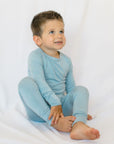 Steel Blue Bamboo Two-Piece Pajamas