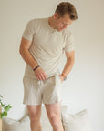 Men's Stone Grey Shorts Set